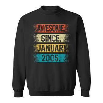 18 Year Old Awesome Since January 2005 18Th Birthday Gift V2 Sweatshirt - Thegiftio UK
