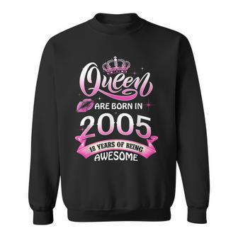 18 Year Old Made In 2005 18Th Birthday Gift For Girl Women Sweatshirt - Thegiftio UK