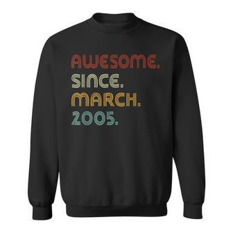 18 Years Old Awesome Since March 2005 18Th Birthday Sweatshirt - Seseable