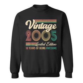 18 Years Old Vintage 2005 Limited Edition 18Th Birthday Gift V6 Sweatshirt - Thegiftio UK