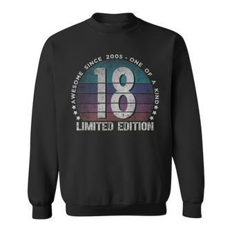 18Th Birthday 18 Year Old Gifts Vintage 2005 Limited Edition Sweatshirt - Thegiftio UK
