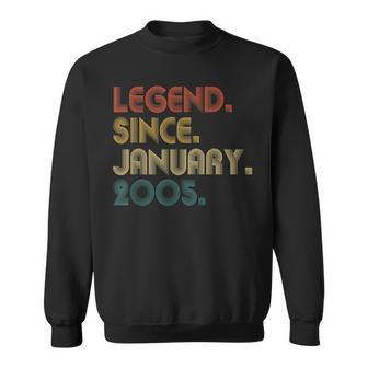 18Th Birthday Gift 18 Year Old Legend Since January 2005 V2 Sweatshirt - Thegiftio UK