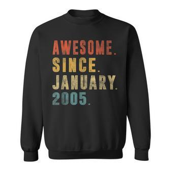 18Th Birthday Gifts 18 Year Old Awesome Since January 2005 Sweatshirt - Thegiftio UK