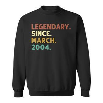 19 Years Old Legend Since March 2004 19Th Birthday Gifts Sweatshirt - Seseable