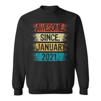 2 Year Old Awesome Since January 2021 2Nd Birthday Gift Sweatshirt - Thegiftio UK