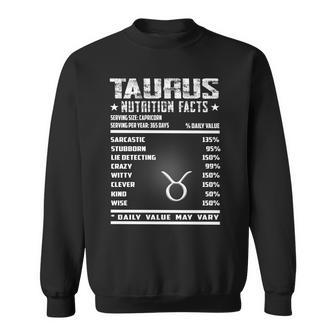 2022 Taurus Nutrition Facts Task Idea For Birthday Present Men Women Sweatshirt Graphic Print Unisex - Thegiftio UK