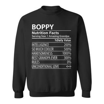 Boppy Nutrition Facts | Funny Boppy Grandpa Fathers Day  Sweatshirt