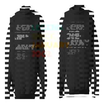21 Years Old Legend Since January 2002 21St Birthday Sweatshirt | Mazezy