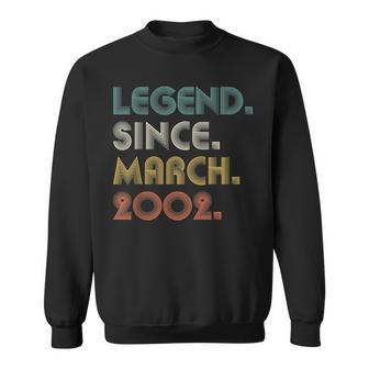 21 Years Old Legend Since March 2002 21St Birthday Gifts Sweatshirt - Seseable