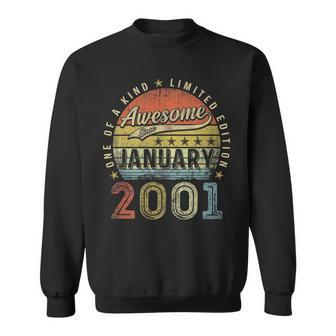 22Th Birthday Gift Awesome Since January 2001 22 Year Old Sweatshirt - Seseable