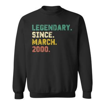 23 Years Old Gifts Legend Since March 2000 23Rd Birthday Sweatshirt - Seseable