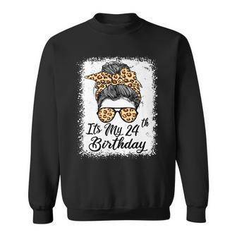 24 Year Old Its My 24Th Birthday Gifts For Her Leopard Women Men Women Sweatshirt Graphic Print Unisex - Seseable