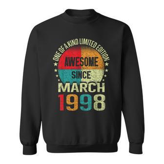 25 Year Awesome Since March 1998 Vintage 25Th Birthday Gifts Sweatshirt | Mazezy