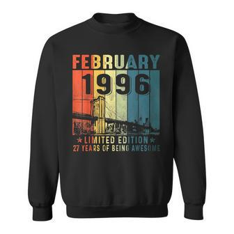 27 Years Old Gifts Vintage February 1996 27Th Birthday Sweatshirt - Seseable