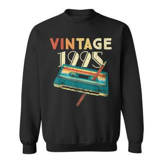 28 Years Old Gifts Vintage 1995 Music Cassette 28Th Birthday Sweatshirt - Seseable