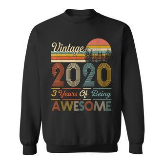 3 Years Old Gift Vintage 2020 3 Years Of Being Awesome Men Women Sweatshirt Graphic Print Unisex - Thegiftio UK