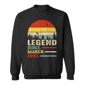 30 Years Old Retro Birthday Gifts Legend Since March 1993 V2 Sweatshirt - Thegiftio UK