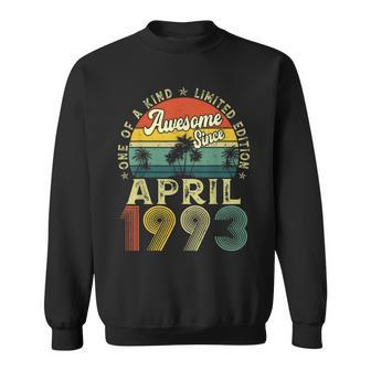 30Th Birthday Awesome Since April 1993 30 Years Old Gift Men Sweatshirt | Mazezy
