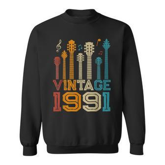 32Nd Birthday Gifts Vintage 1991 Guitarist Guitar Lovers Sweatshirt - Seseable