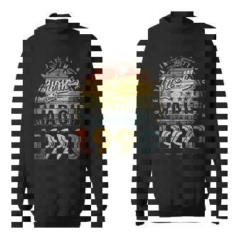 33 Year Old Awesome Since March 1990 33Rd Birthday Sweatshirt | Mazezy