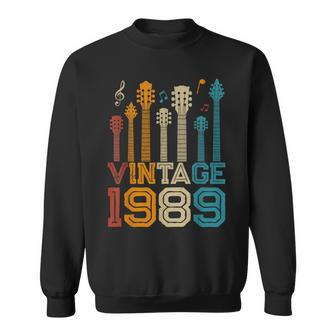 34Th Birthday Gifts Vintage 1989 Guitarist Guitar Lovers Sweatshirt - Seseable