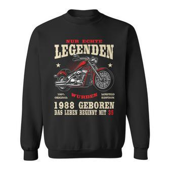 35. Geburtstag Biker Sweatshirt 1988, Herren Motorrad Chopper Design - Seseable