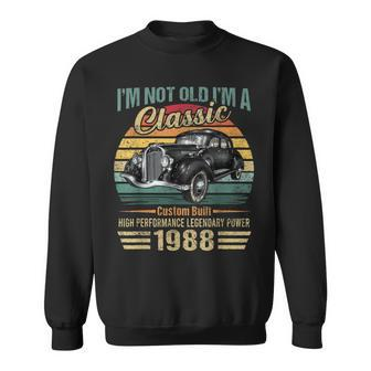 35 Year Old Vintage 1988 Classic Car 35Th Birthday Gifts V2 Sweatshirt - Thegiftio UK