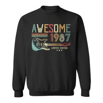 36Th Birthday Gifts For Men Women Guitar Player Born In 1987 Sweatshirt - Seseable