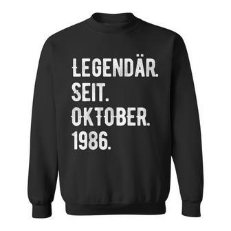 37 Geburtstag Geschenk 37 Jahre Legendär Seit Oktober 1986 Sweatshirt - Seseable