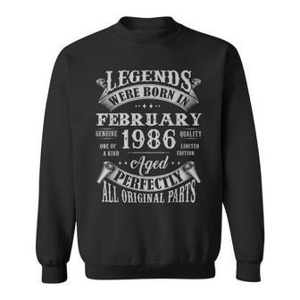 37 Years Old Gifts Legends Born In February 1986 37Th Bday Sweatshirt - Seseable
