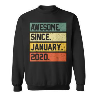3Rd Birthday Gift 3 Year Old Awesome Since January 2020 Sweatshirt - Thegiftio UK