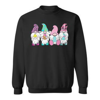 4 Easter Gnomes Pastel Spring Bunny Ears Gingham Rabbit V2 Sweatshirt - Seseable