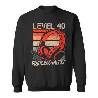 40 Geburtstag Jungen Video Gamer Level 40 Unlocked Männer Sweatshirt - Seseable