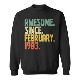 40 Year Old Awesome Since February 1983 40Th Birthday Gift Sweatshirt - Seseable