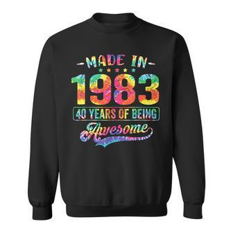 40 Year Old Gifts Made In 1983 Vintage 40Th Birthday Tie Dye Sweatshirt | Mazezy UK