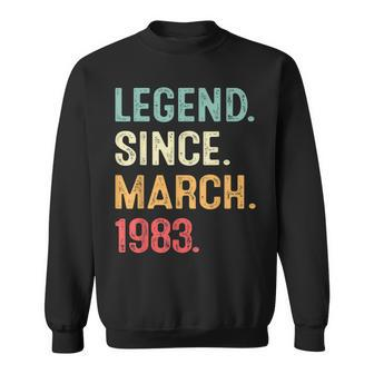40 Years Old Gifts Legend Since March 1983 40Th Birthday Men Sweatshirt - Seseable