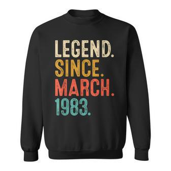 40 Years Old Vintage Legend Since March 1983 40Th Birthday Sweatshirt | Mazezy