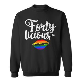 40Th Birthday Gift For Gay Lesbian Lgbt Fortylicious Sweatshirt - Seseable