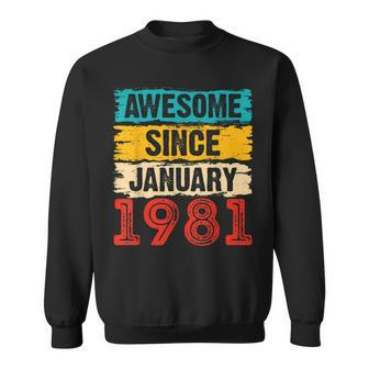 42 Year Old Awesome Since Januar 1981 42 Geburtstag Geschenke Sweatshirt - Seseable