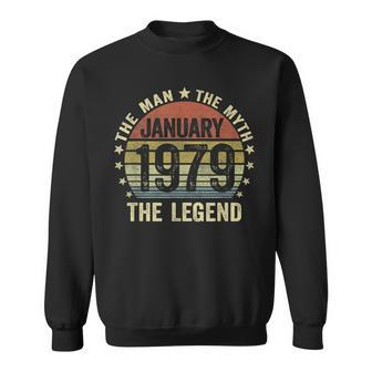 42 Years Old Birthday Gifts The Man Myth Legend January 1979 Sweatshirt - Seseable