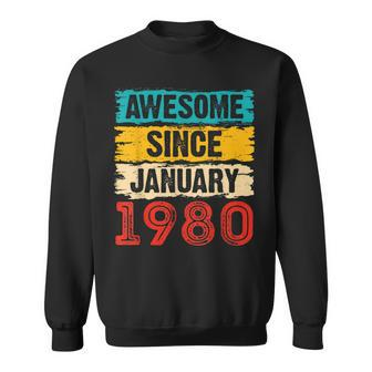 43 Year Old Awesome Since Januar 1980 43 Geburtstag Geschenke Sweatshirt - Seseable