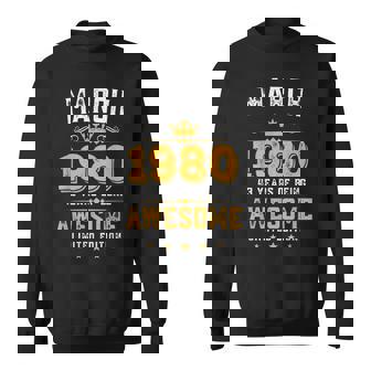 43 Years Old Gifts Vintage March 1980 43Rd Birthday Sweatshirt | Mazezy