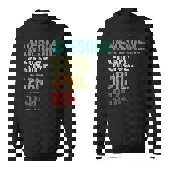 49 Years Old Awesome Since April 1974 49Th Birthday Sweatshirt | Mazezy