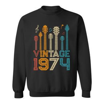 49Th Birthday Gifts Vintage 1974 Guitarist Guitar Lovers Sweatshirt - Seseable