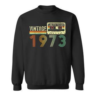 50 Year Old Gifts Vintage 1973 50Th Birthday Cassette Tape Men Women Sweatshirt Graphic Print Unisex - Seseable