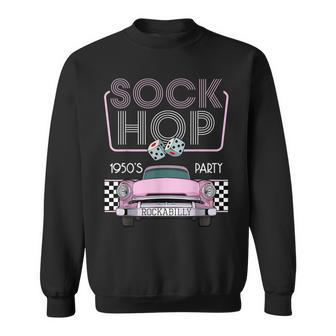 50S Hip Hop Retro 1950S Party Pink Vintage Dance Car Dancer Sweatshirt - Seseable