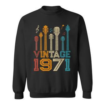 52Nd Birthday Gifts Vintage 1971 Guitarist Guitar Lovers Sweatshirt - Seseable