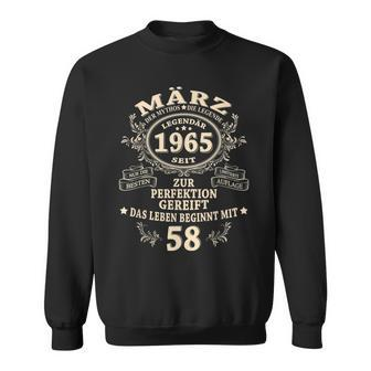58 Geburtstag Geschenk Mann Mythos Legende März 1965 Sweatshirt - Seseable