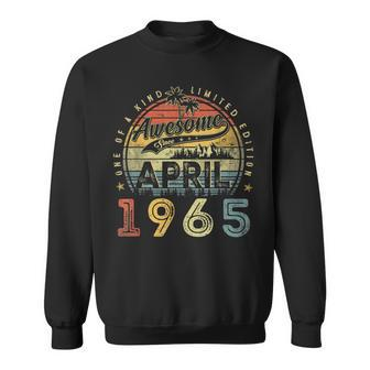 58 Year Old Awesome Since April 1965 58Th Birthday Sweatshirt | Mazezy