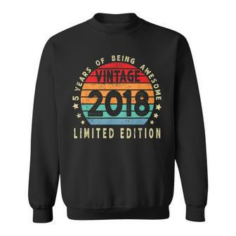 5Th Birthday Gift Vintage 2018 Limited Edition 5 Years Old Sweatshirt - Seseable